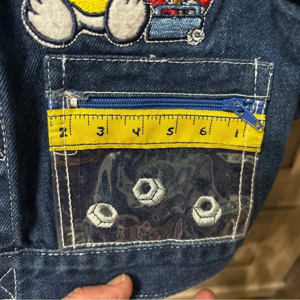 VINTAGE PRE OWNED PEANUTS BABY SNOOPY CONSTRUCTION DENIM JACKET 18 MONTHS